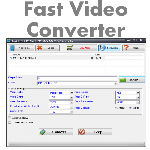 Fast Video Converter (โปรแกรมแปลงไฟล์วิดีโอ) : 