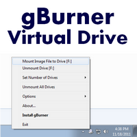 gBurner Virtual Drive (สร้างไดร์ฟจำลอง สูงสุด 16 ไดร์ฟ)
