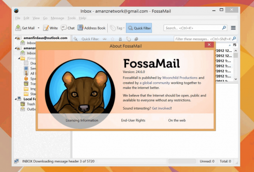 FossaMail (โปรแกรม FossaMail รับ-ส่งอีเมล ฟรี) : 