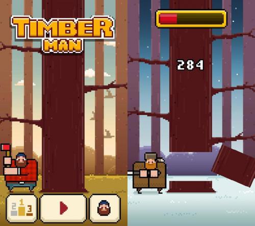 Timberman (App เกมส์ตัดต้นไม้) : 