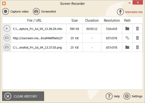 Icecream Screen Recorder (โปรแกรมอัดวิดีโอ และ จับภาพหน้าจอ ) : 