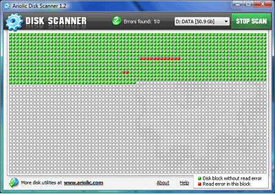 Ariolic Disk Scanner (โปรแกรม Disk Scanner สแกนฮาร์ดดิสก์) : 