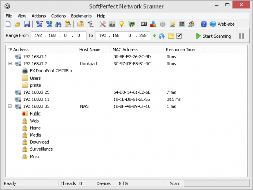 SoftPerfect Network Scanner (สแกน IP ตรวจสอบเครืองในวง LAN) : 