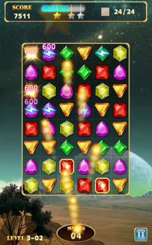 Jewels Star 3 (App เกมส์เรียงเพชรสุดคลาสสิค) : 