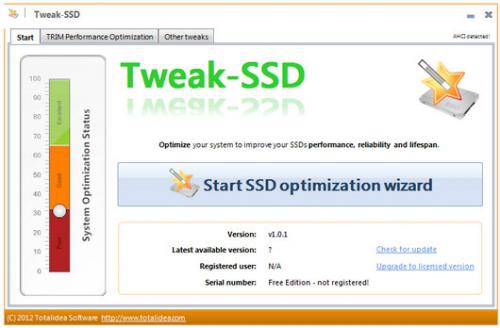 Tweak SSD Free (โปรแกรมปรับแต่งฮาร์ดดิสก์ SSD) : 