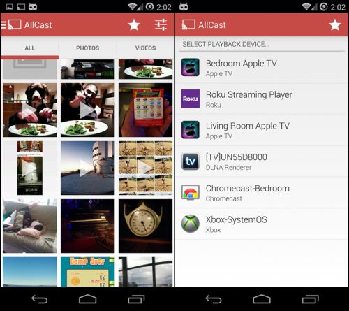 AllCast (App เปิดวิดีโอ รูป เพลงบน Android ไปยัง TV) : 