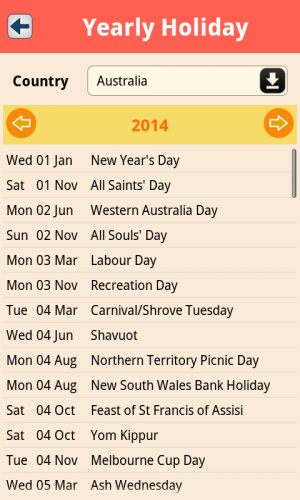 World Holidays (App รวมปฏิทิน วันหยุดรอบโลก) : 