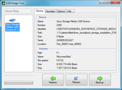 USB Image Tool (โปรแกรม USB Image Tool สำรองข้อมูลบนแฟลชไดร์ฟ เมมโมรี่การ์ด ฟรี) : 
