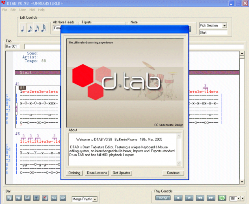 DTAB (โปรแกรม Dtab สร้างเสียงเครื่องดนตรีในแบบคุณ) : 