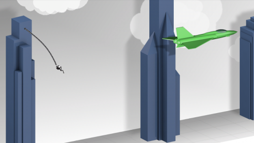 Rope n Fly 4 (App เกมส์โหนเชือกบินข้ามเมือง) : 