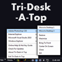 Tri Desk A Top (โปรแกรมเปิดหลายเดสก์ท็อป ในจอเดียว) : 