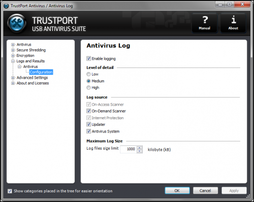 TrustPort USB Antivirus (โปรแกรมป้องกันไวรัส TrustPort USB) : 