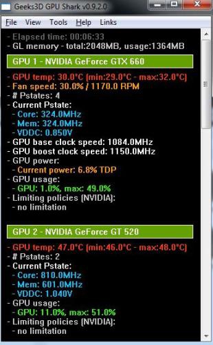 GPU Shark (โปรแกรม GPU Shark ดูข้อมูลการ์ดจอ ฟรี) : 