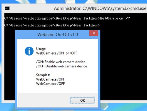 WebCam On Off (โปรแกรมเปิดเว็บแคม ปิดเว็บแคม) : 