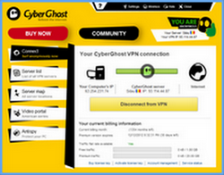 CyberGhost VPN (โปรแกรม ปกปิดตัวตน เวลาเข้าเว็บไซต์) : 