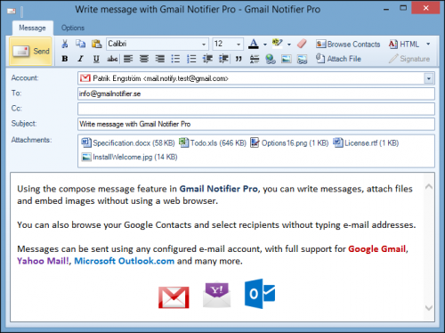 Gmail Notifier Pro (โปรแกรมแจ้งเตือน E-Mail เข้าจาก GMail ฯลฯ) : 