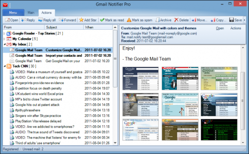 Gmail Notifier Pro (โปรแกรมแจ้งเตือน E-Mail เข้าจาก GMail ฯลฯ) : 