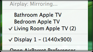 AirParrot (โปรแกรม AirParrot แสดงผลจอคอมบน Apple TV) : 