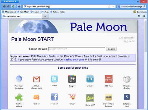 Pale Moon (เบราว์เซอร์ Palemoon ปรับแต่งประสิทธิภาพ ต่อยอดจาก Firefox) : 