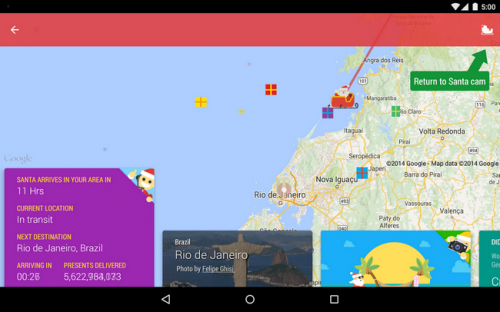 Google Santa Tracker (App ติดตามการทำงานของซานต้า) : 