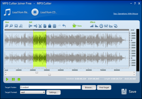 MP3 Cutter Joiner (โปรแกรม MP3 Cutter ตัดเสียง) : 