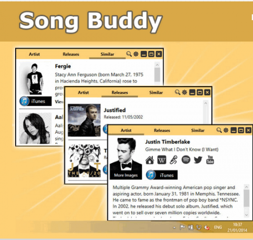 Song Buddy (โปรแกรม Song Buddy หาชื่อเพลง ดูรายละเอียดเพลง จากเสียง) : 