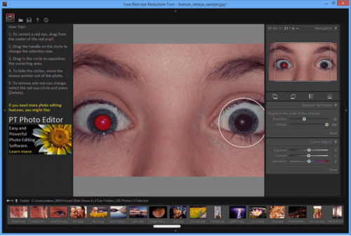 Red-Eye Reduction Tool (โปรแกรมแต่งรูป แก้ตาแดง จากแสงแฟลช) : 
