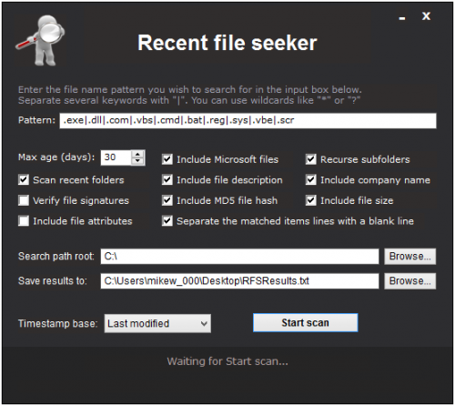 Recent File Seeker (โปรแกรมดูการเปลี่ยนแปลงไฟล์ ล่าสุด) : 