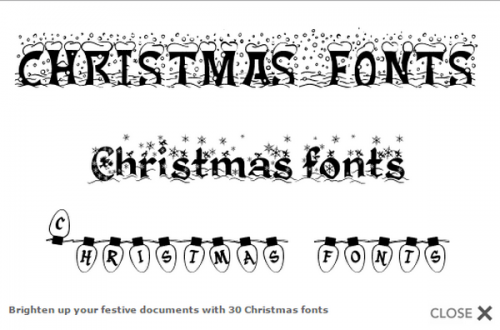 30 Christmas Fonts (โปรแกรมรวมฟอนต์ สไตล์คริสต์มาส) : 