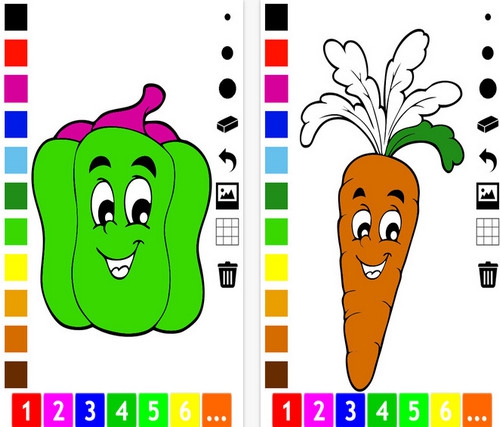 A Vegetable Coloring Book for Children (App ฝึกระบายสี เรียนรู้เรื่องสี) : 