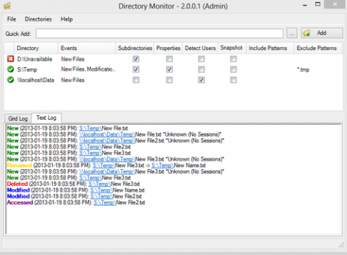 Directory Monitor (ดูความเคลื่อนไหว ไฟล์ และ โฟลเดอร์) : 