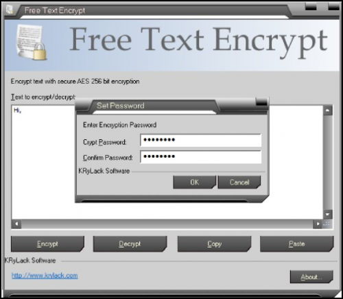 Free Text Encrypt (โปรแกรมตั้งรหัสผ่านข้อมูลไฟล์ TEXT) : 