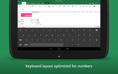 Keyboard for Excel (App คีย์บอร์ดเอ็กเซล) : 