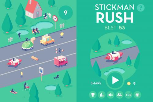 Stickman Rush (App เกมส์ฝ่ารถติด) : 