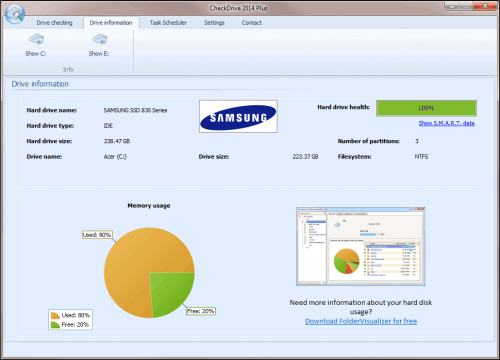 CheckDrive (โปรแกรมเช็คสุขภาพ HDD ซ่อมฮาร์ดดิสก์ ฟรี) : 