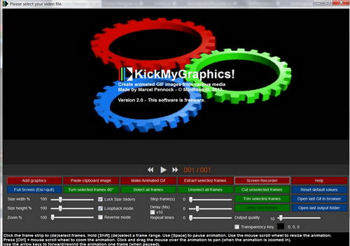 KickMyGraphics (โปรแกรม ทำรูป GIF แบบเคลื่อนไหว) : 