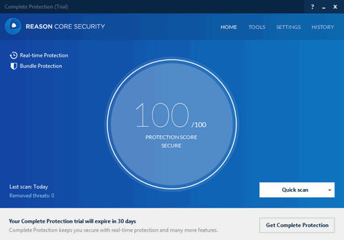 Reason Core Security (โปรแกรม ตรวจจับมัลแวร์ ฟรี) : 