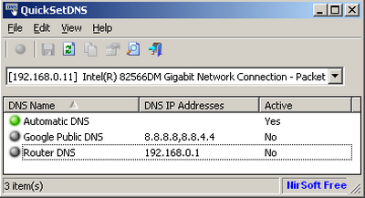 QuickSetDNS (โปรแกรมจำค่า DNS ตั้งค่า DNS Server ฟรี) : 