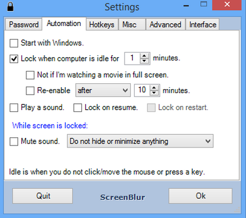 ScreenBlur (โปรแกรม ScreenBlur ซ่อนหน้าจอ ล็อคหน้าจอ) : 