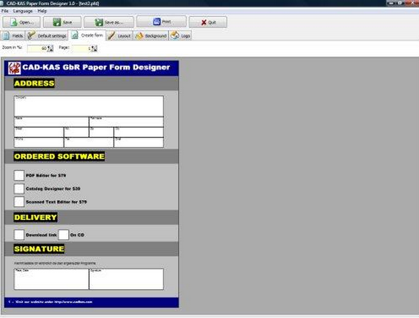 Paper Form Designer (โปรแกรม สร้างแบบฟอร์ม งานเอกสาร) : 