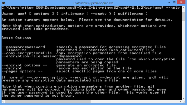 QPDF (โปรแกรม เข้ารหัส ถอดรหัสไฟล์ PDF) : 