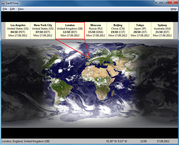 EarthTime (โปรแกรม EarthTime โปรแกรมดูเวลาทั่วโลก ฟรี) : 