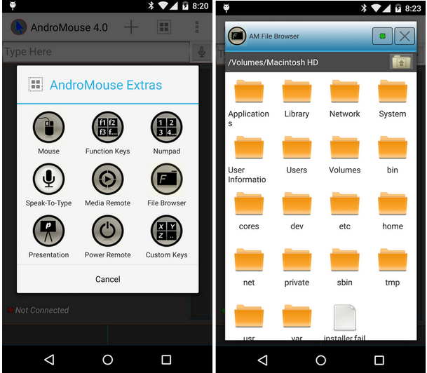 AndroMouse for Mobile (App เมาส์ไร้สาย คีย์บอร์ดไร้สาย) : 