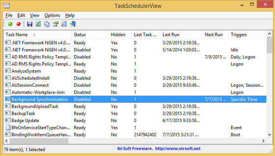 TaskSchedulerView (โปรแกรมดู Task Scheduler งานที่วินโดวส์ต้องทำ) : 