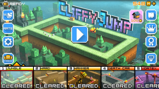Cliffy Jump (App เกมส์กระโดดข้ามหุบเหวลูกบาศก์) : 