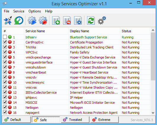 Easy Service Optimizer (ช่วย ปรับแต่งเซอร์วิสบน Windows) : 