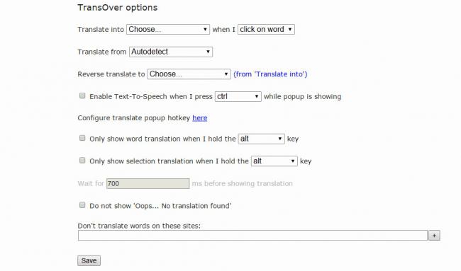 TransOver (โปรแกรมแปลภาษาข้อความบน Chrome) : 
