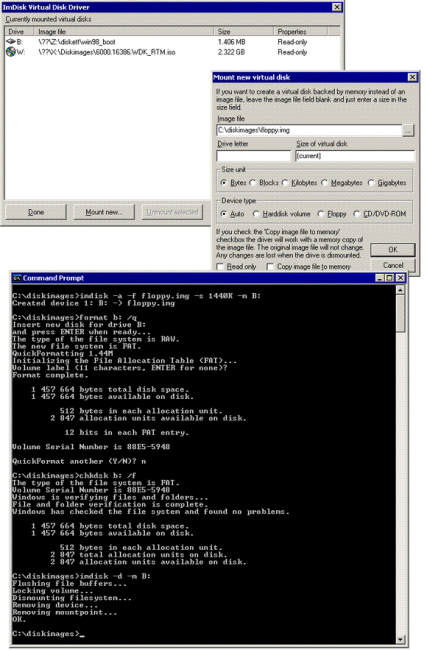 ImDisk Virtual Disk (โปรแกรม ImDisk ม้าท์ไฟล์ ISO สร้างไดร์ฟจำลอง) : 