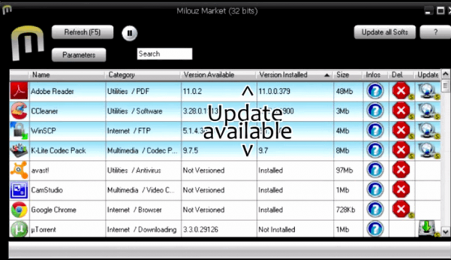 Milouz Market (ช่วยอัพเดทโปรแกรม และ โหลดโปรแกรมที่จำเป็นในเครื่อง) : 