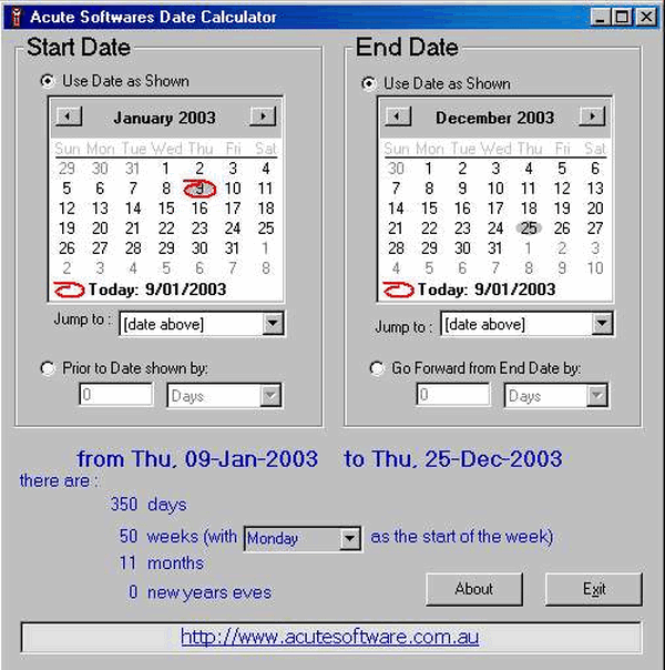 Date Calculator (โปรแกรม Date Calculator คำนวณวัน เดือน ปี) : 